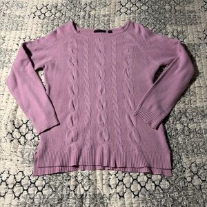 Cyrus Large Pink Lavender Soft Cable Knit Sweater Top